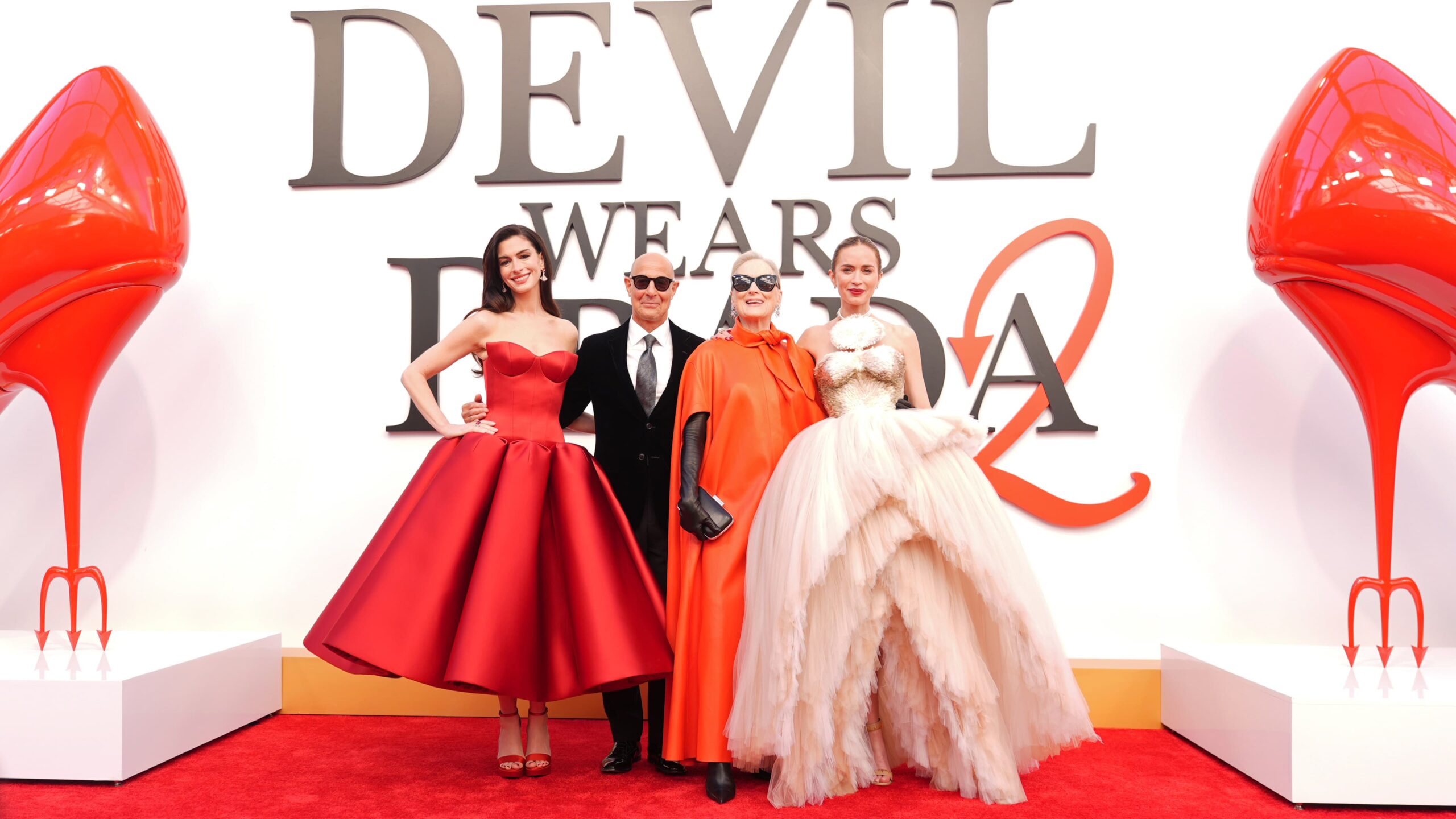 The cast of the devil wears prada 2 at movie premiere.